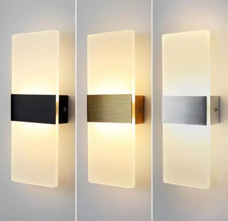 Aplica LED Modernă Art-Deco W0001, Gri 29x11 cm, 3 Temperaturi de Lumină, LED Inclus [5]
