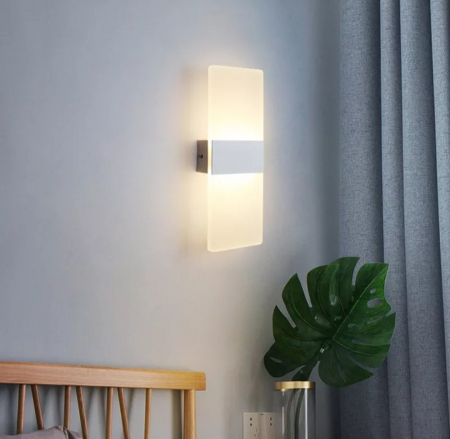 Aplica LED Modernă Art-Deco W0001, Gri 29x11 cm, 3 Temperaturi de Lumină, LED Inclus [4]