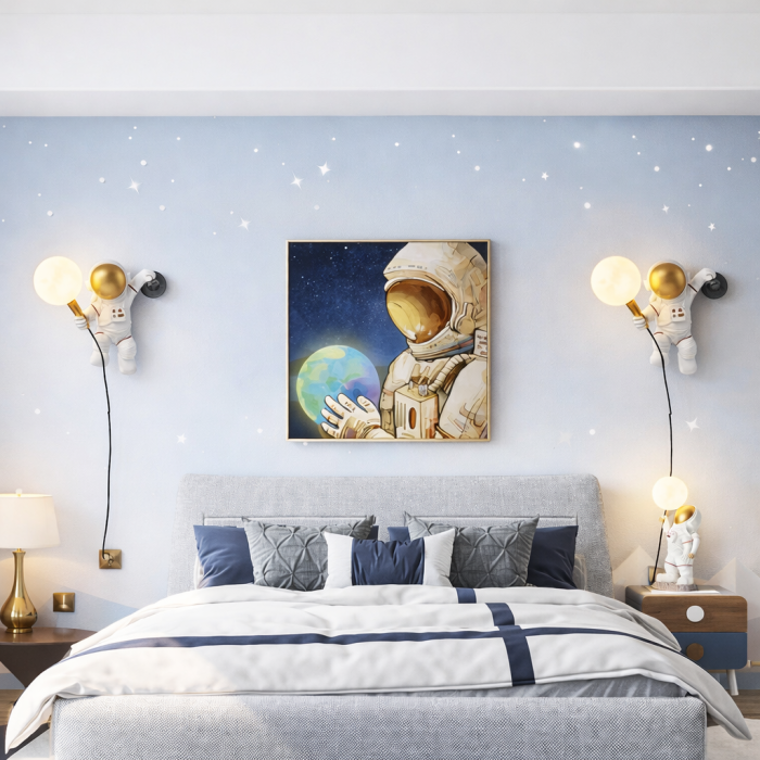 Aplica perete Astronaut cu glob alb iluminat 8002/CW – design modern copii [3]