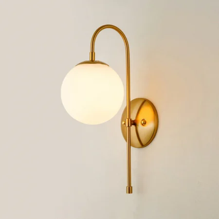 Aplica W2126 – metal și sticlă, E27, alb & auriu, 40x15x20 cm [3]