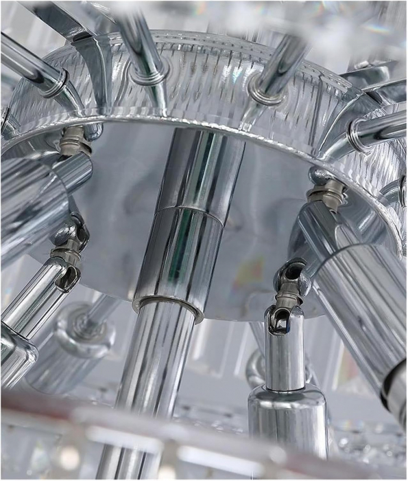 Candelabru 809 cu 56 becuri E14, 120x220 cm, design luxos, finisaj crom și sticlă tip cristal [4]