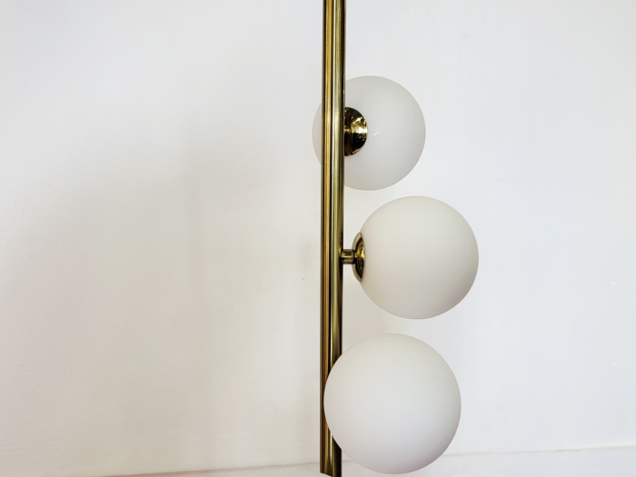 Lampadar 5008/6 metal negru și auriu cu 6 globuri sticlă albă, H 155 cm [4]