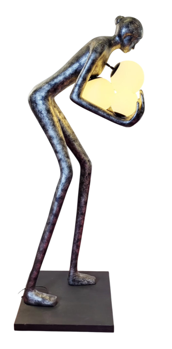 Lampadar artistic F 9106 – statuietă iluminată cu globuri opaline, fibră de sticlă, 180 cm [3]