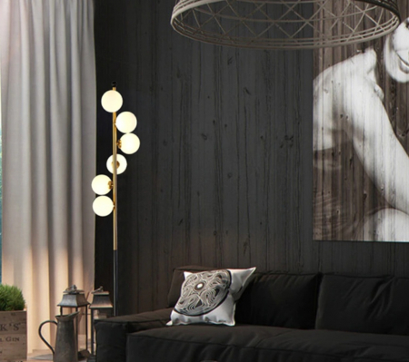 Lampadar F8052 – 5x LED G4 inclus, 170 cm, negru-auriu [2]