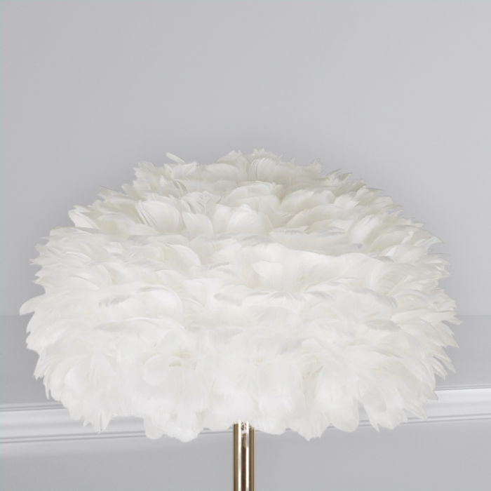 Lampadar F1099 – Pene naturale de gâscă albe, design auriu elegant, 150 cm, suport E27 [2]