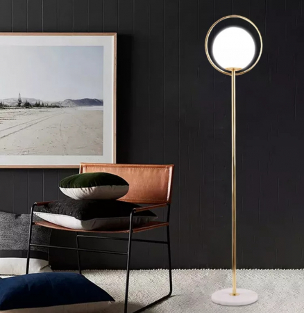 Lampadar LD 055 L gold/alb din sticlă și metal – 165 cm, E27 [4]