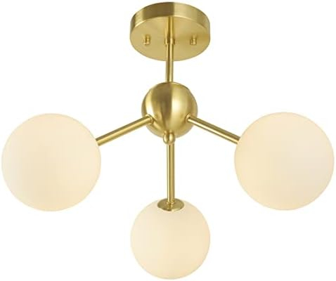 Lustra 1718/3 metal cu 3 brațe și globuri albe mate, E27 60W [2]