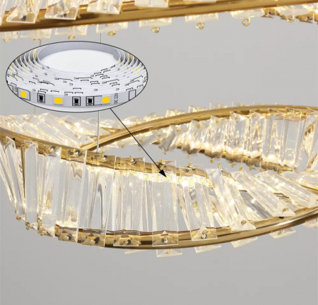 Lustra LED 6039/600 – metal și sticlă cristal, 80W [3]