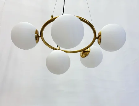 Lustră auriu/alb 2332/5, 5 becuri E27, 60 cm diametru [2]