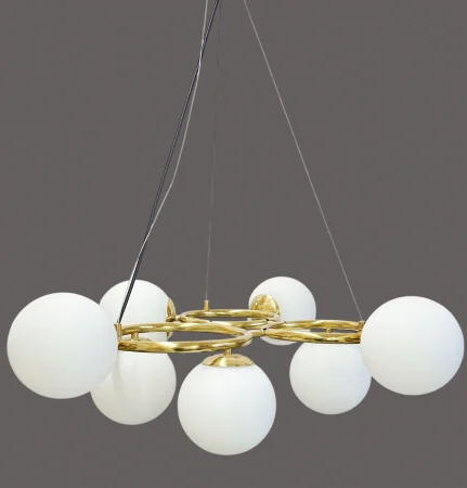 Lustră auriu/alb 2332/7, 7 becuri E27, 75 cm diametru [2]