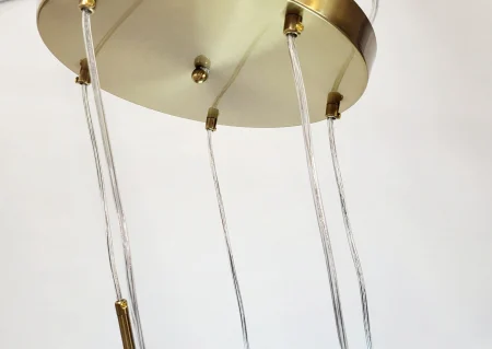 Lustră 2403/5 auriu cu 5 pendule din sticlă albă mată [6]