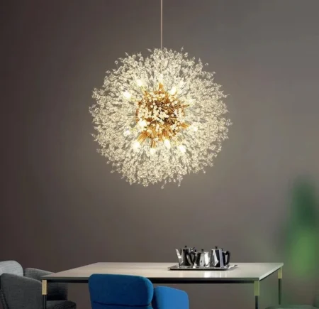 Lustră modernă 2403//600 ,aurie cu 16 becuri LED G9 – iluminat eficient și design elegant pentru spații generoase [2]