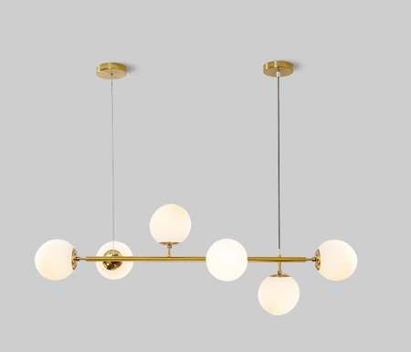 Lustra 2471/6D GD+WH – 6xE27, metal auriu, abajururi albe [3]