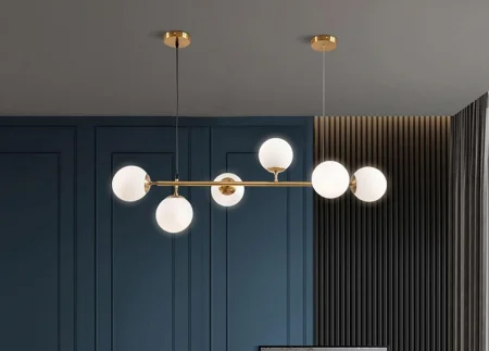 Lustra 2471/6D GD+WH – 6xE27, metal auriu, abajururi albe [2]