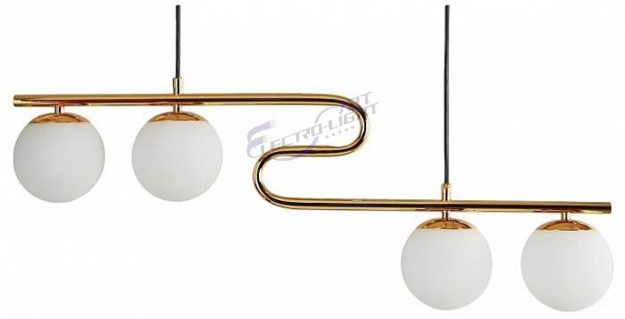 Lustra aurie 2617/4 design fluid cu globuri albe L85 cm [3]