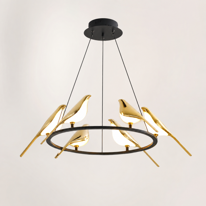 Lustră 3002/6 BK – metal negru, 60W, 3 tipuri lumină, 65 cm reglabilă [3]