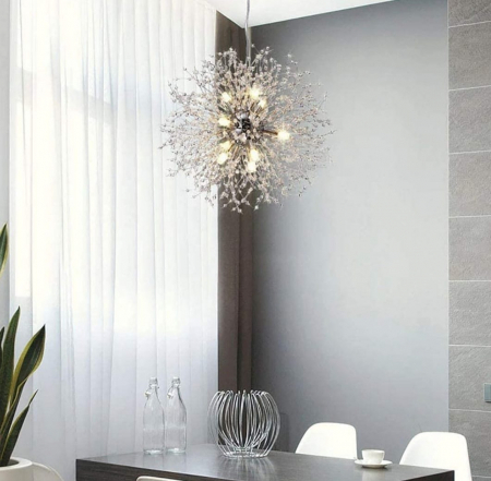 Lustră 3035/9-42 CH, 9 LED G9, metal crom și alb, modernă [3]