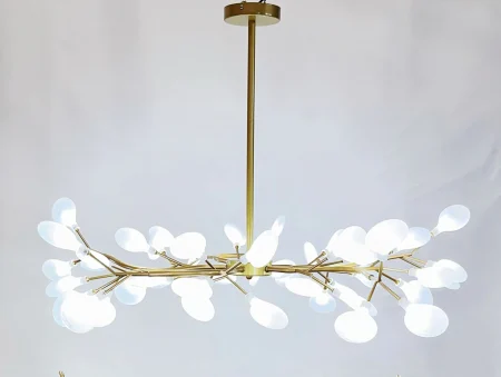 Lustră 5081/45, 45 LED G4, metal auriu și sticlă albă, modernă [2]