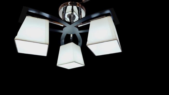 Lustră 5360/3 crom-negru, 3 becuri E27, design geometric [2]