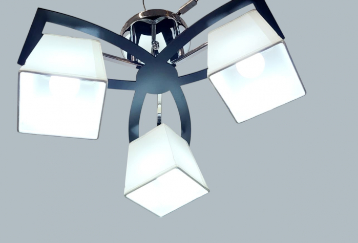 Lustră 5360/3 crom-negru, 3 becuri E27, design geometric [3]