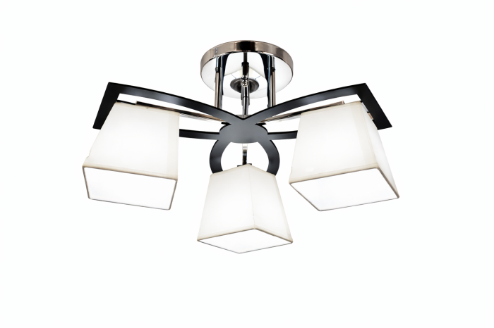 Lustră 5360/3 crom-negru, 3 becuri E27, design geometric [2]