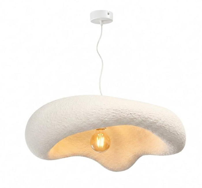 Lustra alba 6605 din fibra de sticla forma organica 60 cm [3]