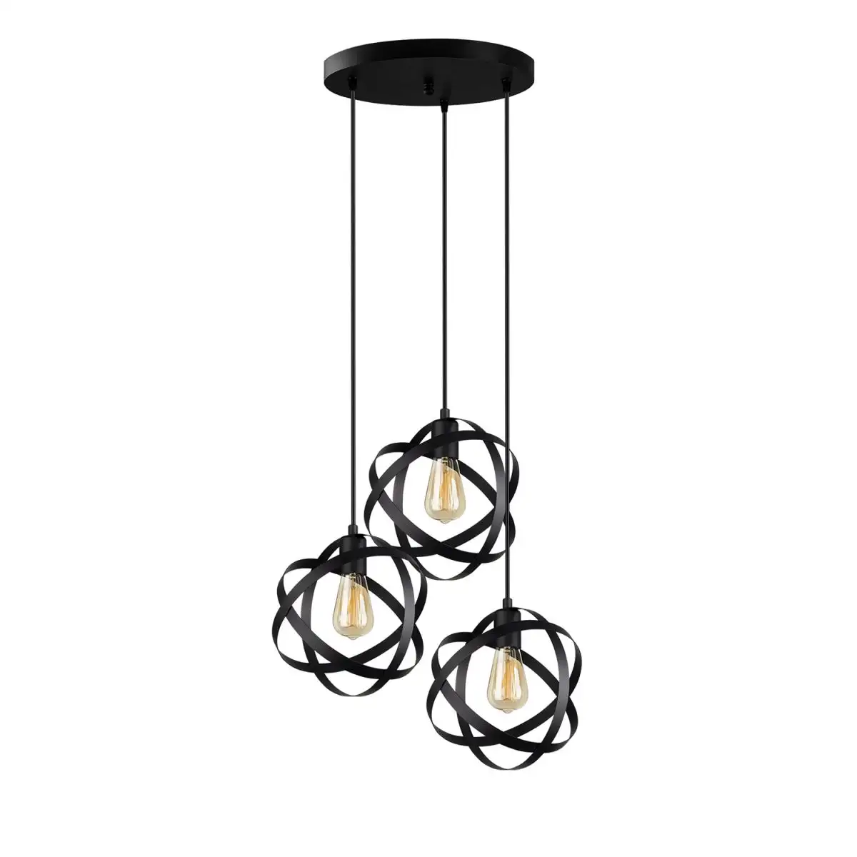 Lustră 7701/3 Negru – 3 Pendule Reglabile, Stil Modern pentru Living și Bucătărie [2]