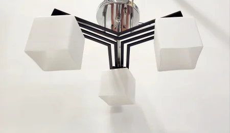 Lustră 91366/3 crom-negru, 3 becuri E27, design cubic [2]