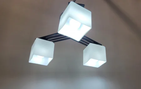 Lustră 91366/3 crom-negru, 3 becuri E27, design cubic [3]