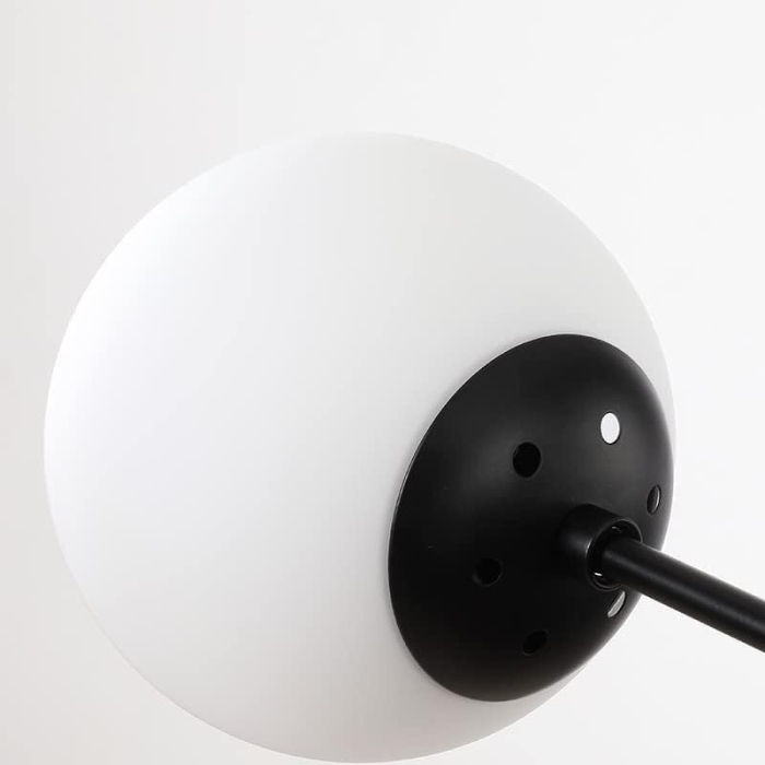 Lustră 9208/4+4, metal negru și sticlă albă mată, 8xE27, design modern [5]