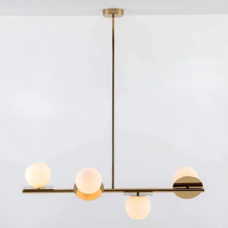 Lustră 9225/4 GD, 4xG9 LED 5W Incluse, Auriu cu Globuri din Sticlă Albă, 90x60 cm [2]