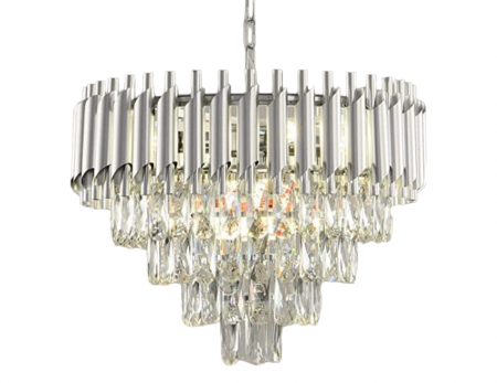 Lustră 98142/800 CH, 16xE14, Cristale K9, 80 cm, Argintiu, Clasic & Modern [2]