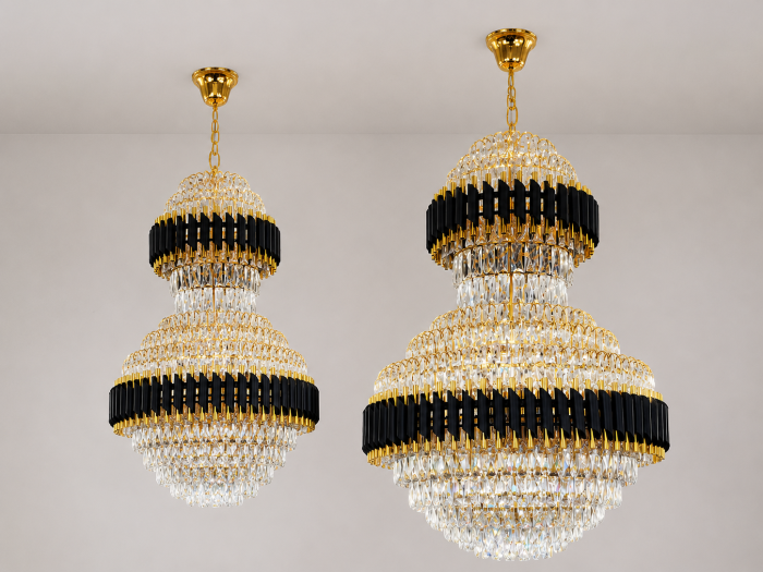 Lustră Premium Luxury 98142 cu Cristale K9 și Accente Negre [3]