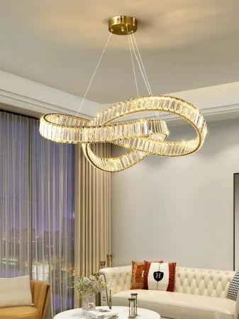 Lustră LED HJ2482/80 CP, 80W, cristal K9, telecomandă, 3 culori, 80x80 cm [3]