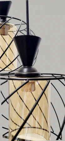 Lustră pendul negru HJ3069/3 BK, 3 becuri E27, înălțime reglabilă [2]