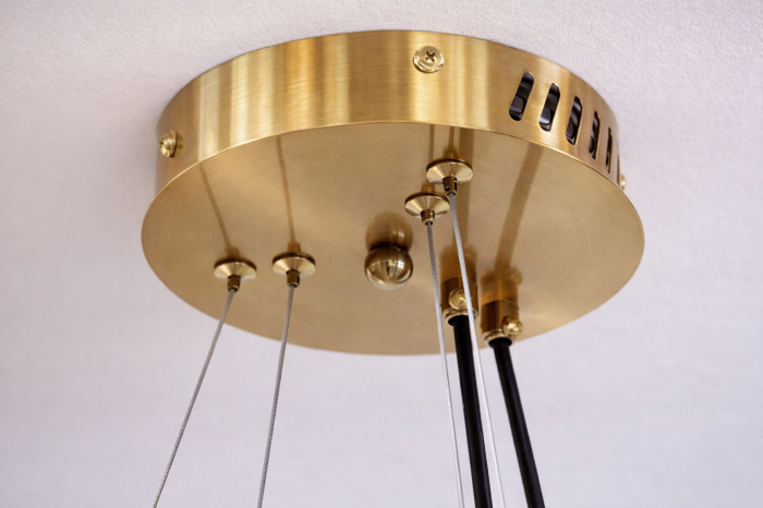 Lustră HJ9222/7D – eleganță metal auriu și sticlă albă mată [3]