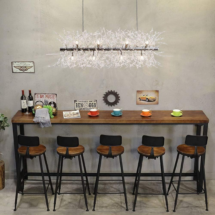 Lustră modernă 2405/1200 cu 15 becuri G9, metal și mărgele cristal imitativ, finisaj GD/CH, 120 cm [3]