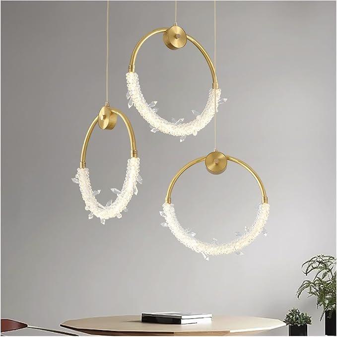 Lustră suspendată LED 6006/3 aurie cu cristale K9 premium [2]
