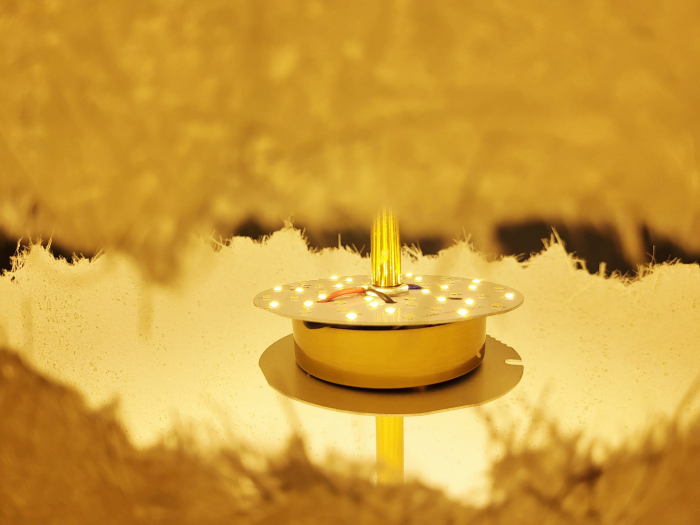 Lustră suspendată modernă 2519/1 cu LED 3 culori – Pendul decorativ glob 30cm, reglabil pe înălțime [6]