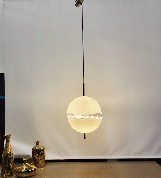 Lustră suspendată modernă 2519/1 cu LED 3 culori – Pendul decorativ glob 30cm, reglabil pe înălțime [3]