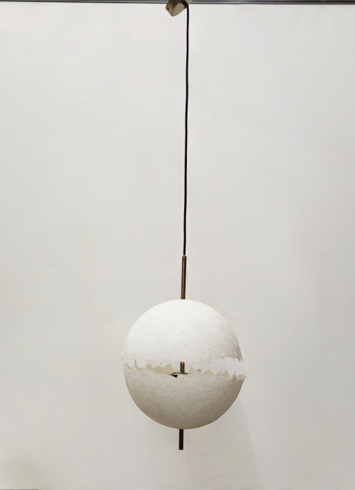 Lustră suspendată modernă 2519/1 cu LED 3 culori – Pendul decorativ glob 30cm, reglabil pe înălțime [4]