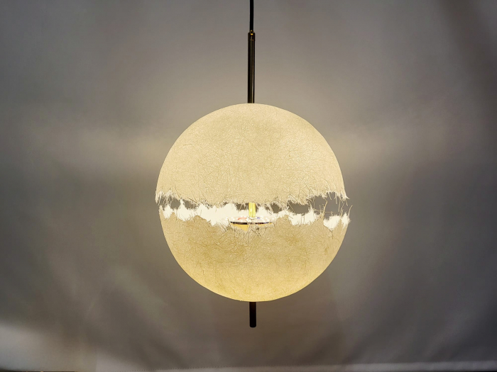 Lustră suspendată modernă 2519/1 cu LED 3 culori – Pendul decorativ glob 30cm, reglabil pe înălțime [2]