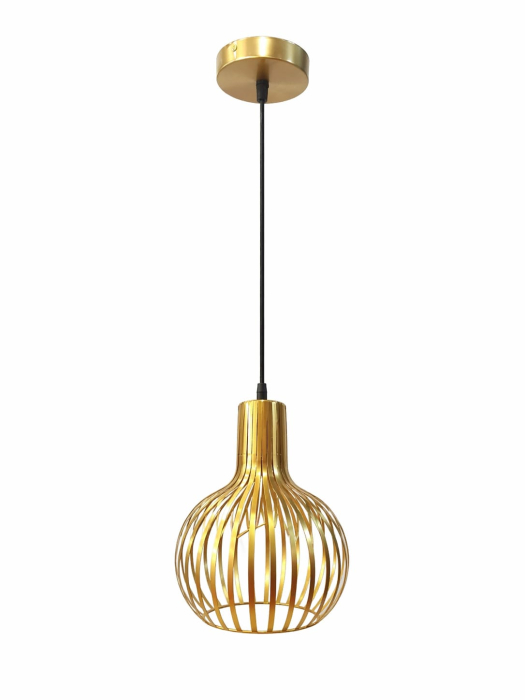 Pendul 1001/1 metal colivie modern alb negru auriu Ø20cm [2]