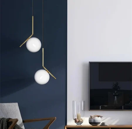 Pendul 1111/1 CP – sticlă alb mat și metal auriu, E27, reglabil, 15 cm [3]