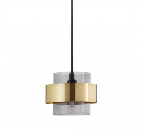 Pendul 9005/1 fumuriu-auriu, glob sticlă 20 cm, soclu E27, H reglabilă [2]