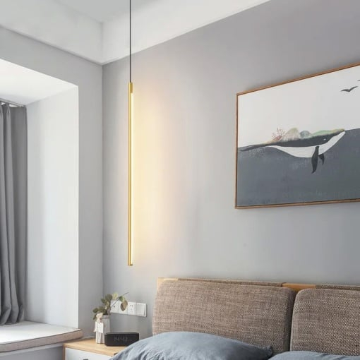 Pendul 2306 metal și acril negru/auriu, formă liniară modernă, lungime 60 cm [6]