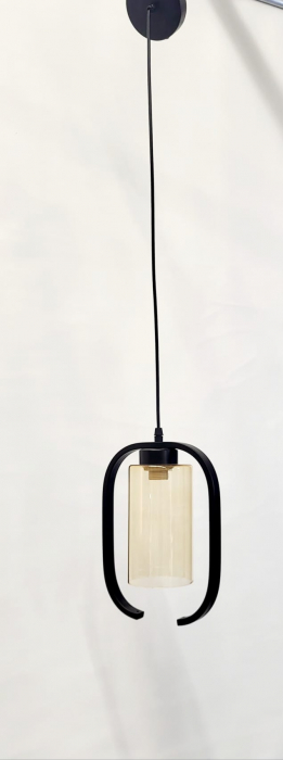 Pendul 2338/1 – abajur cilindric din sticlă aurie, E27, cablu reglabil [2]