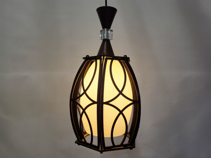 Pendul 2361/1 elegant cu abajur alb mat și detalii geometrice [3]