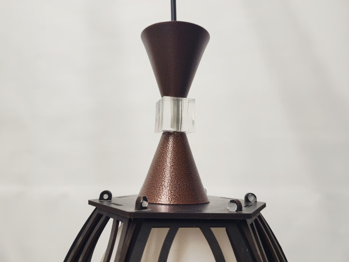 Pendul 2363/1 cu abajur sticlă mată și detalii lemn – design modern [7]