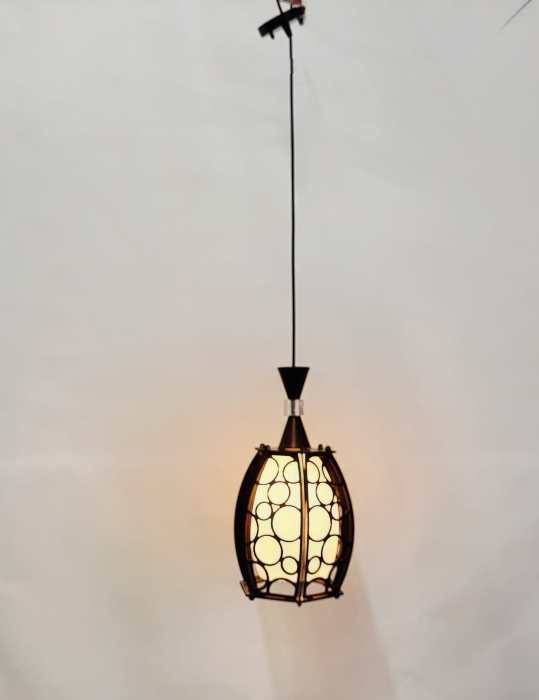 Pendul 2363/1 cu abajur sticlă mată și detalii lemn – design modern [3]